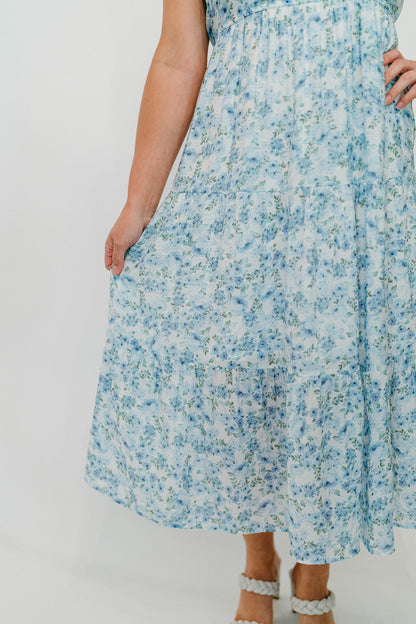 BAY VIEW MIDI DRESS - BLUE/WHITE