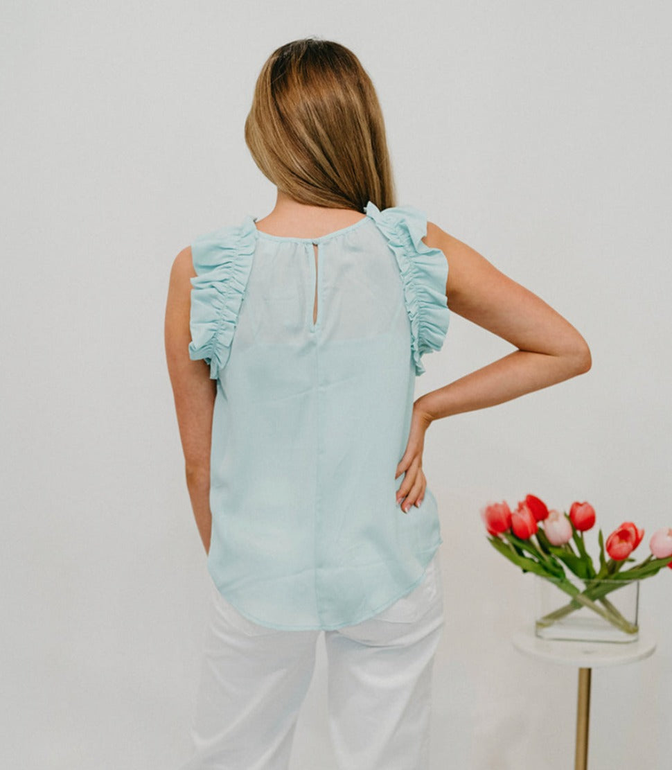 SEASIDE - RUFFLE SLEEVE TANK