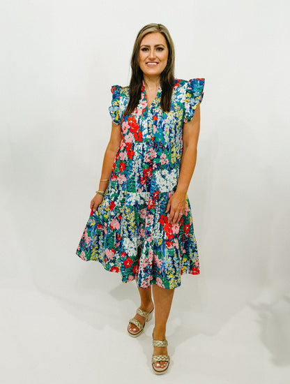 ADELINE - FLORAL MIDI DRESS