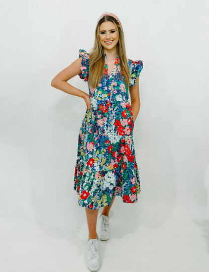 ADELINE - FLORAL MIDI DRESS