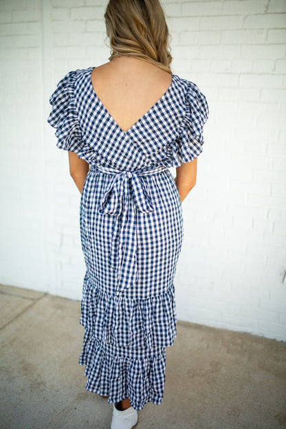 SUNDAY IN THE SOUTH - BLUE GINGHAM DRESS