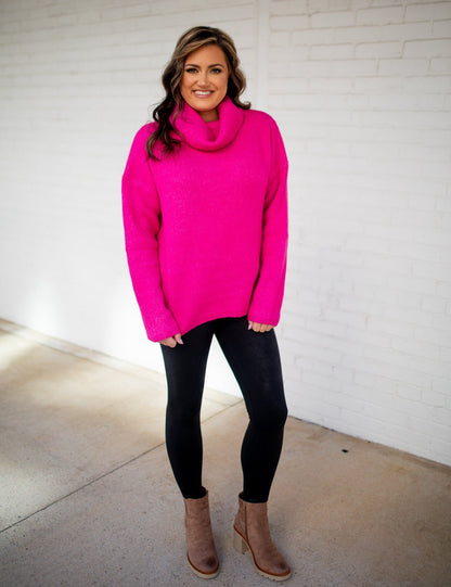 VAIL - MAGENTA TURTLENECK SWEATER