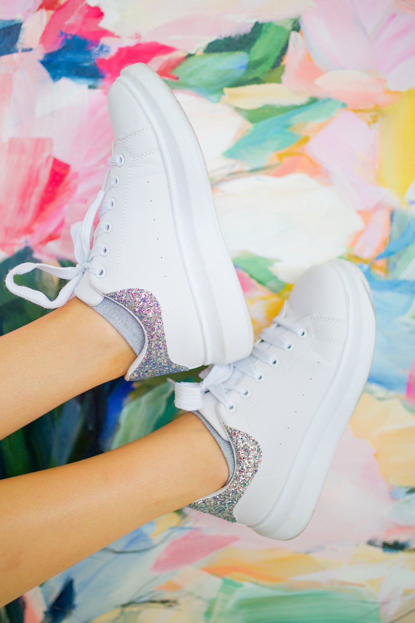 SHIMMER - GLITTER HEEL SNEAKERS