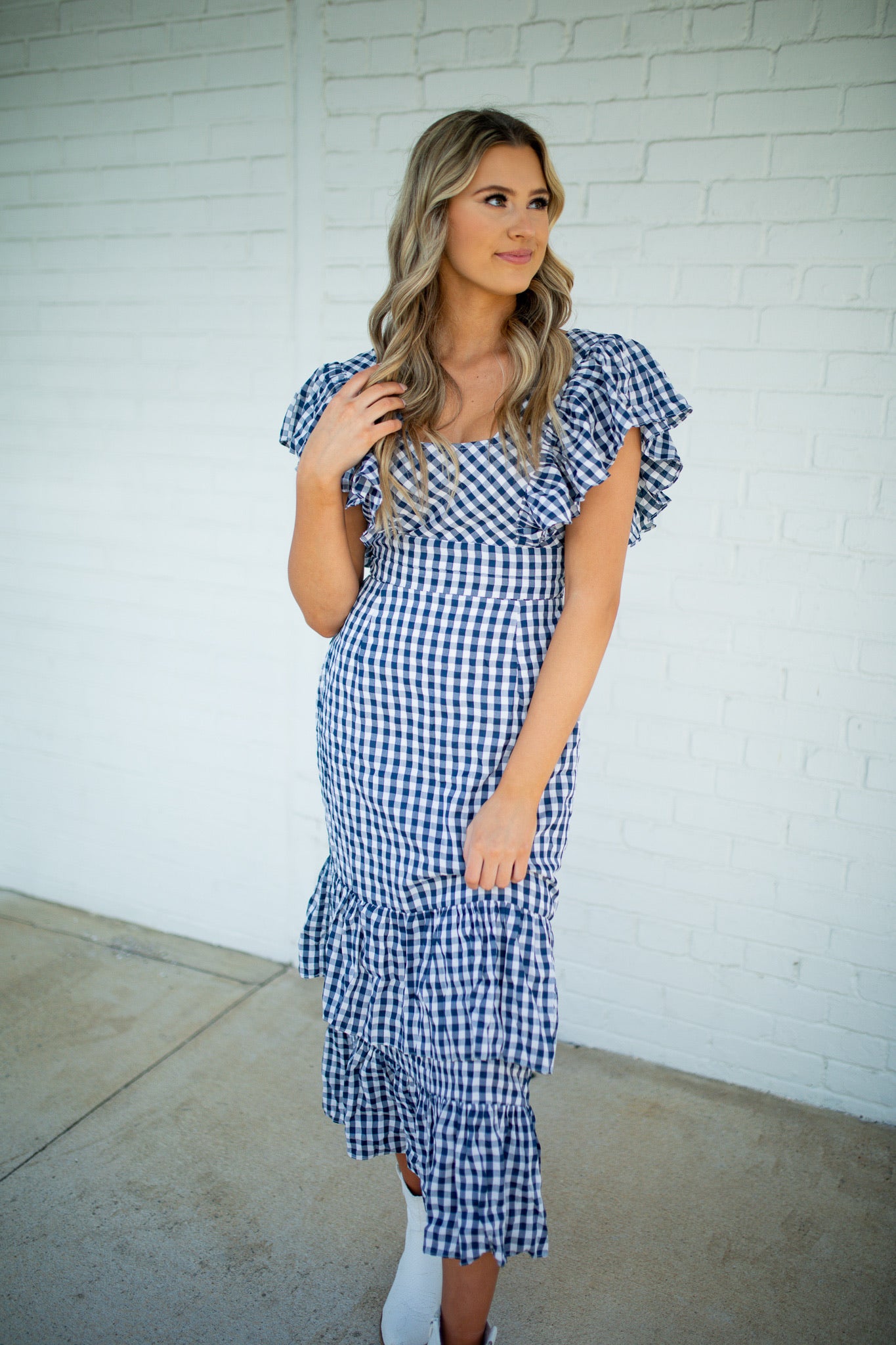 SUNDAY IN THE SOUTH - BLUE GINGHAM DRESS