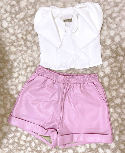 PURPLE RAIN - FAUX LEATHER SHORTS