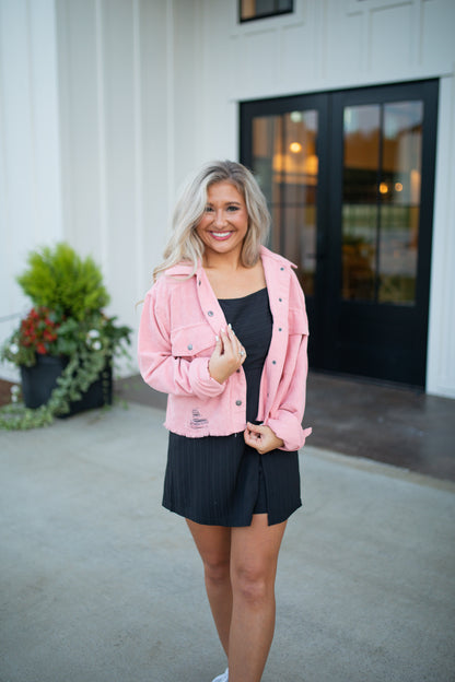 MATERIAL GIRL - PINK CORDUROY JACKET