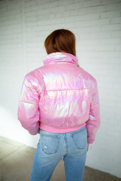 BARBIE GIRL - IRIDESCENT PUFFER JACKET