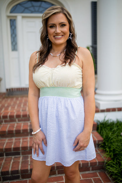 HERE COMES THE SUN - COLORBLOCK SUNDRESS