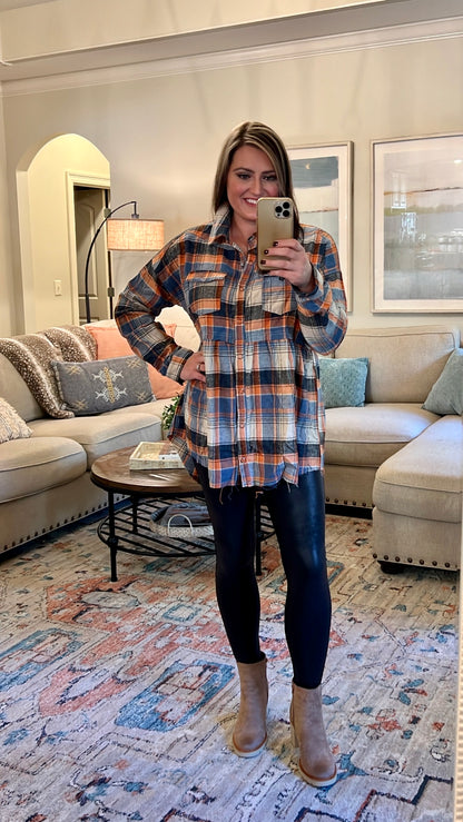 GLAD TO MEET YOU - PLAID TUNIC TOP