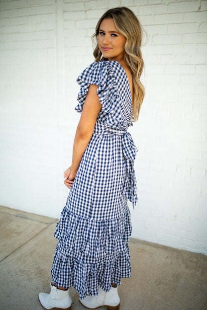 SUNDAY IN THE SOUTH - BLUE GINGHAM DRESS