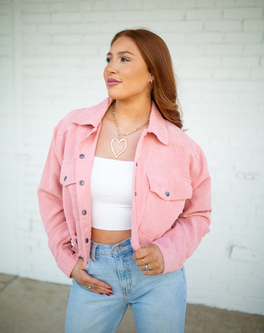 MATERIAL GIRL - PINK CORDUROY JACKET