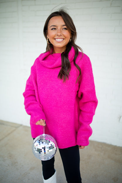 VAIL - MAGENTA TURTLENECK SWEATER