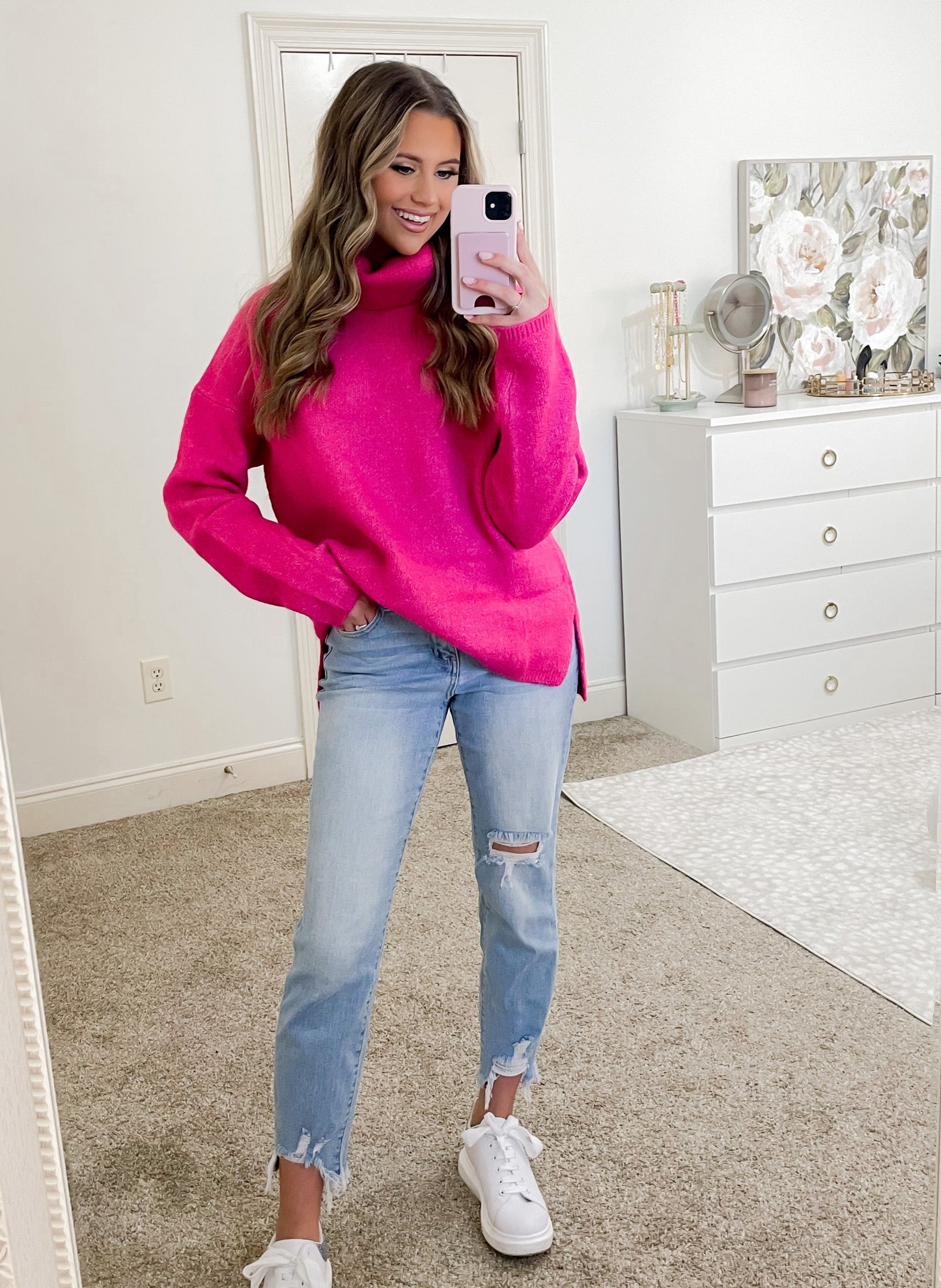 VAIL - MAGENTA TURTLENECK SWEATER