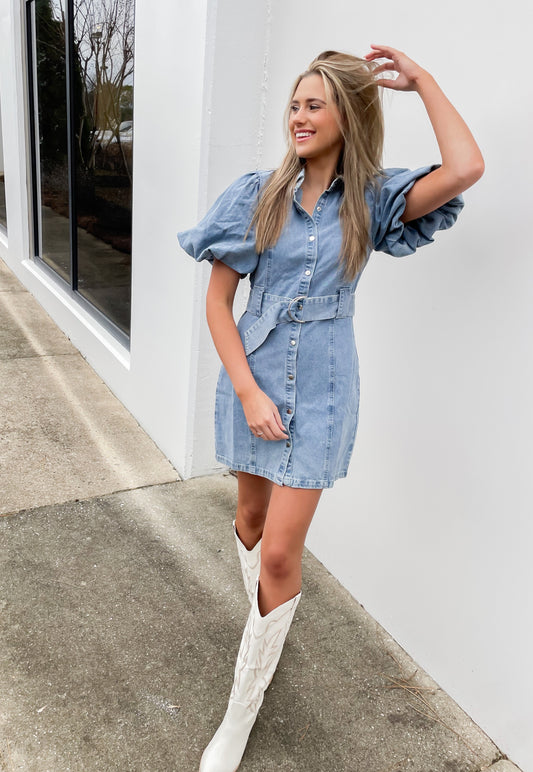 BLUE JEAN BABY - DENIM DRESS